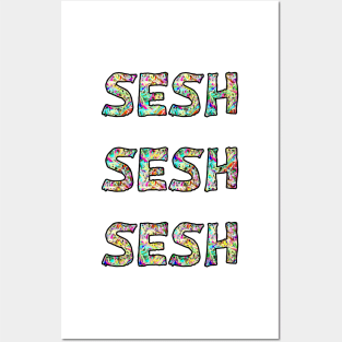 Sesh sesh sesh colour bomb festival design Posters and Art